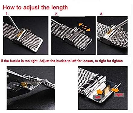 Miniatura 7 de T-BLUER Pulsera compatible con Xiaomi Mi Band 5Mi Band 6, correa de acero inoxidable de repuesto para Xiaomi Miband 5Miband 6, accesorios de pulsera