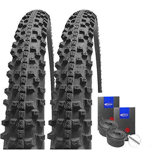 Set: 2 x Schwalbe Smart Sam HS476 Reifen 20x2.35/60-406 + Schwalbe SCHLÄUCHE Autoventil