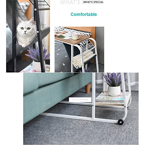 Mesa de laptop móvil para sofá y cama con soporte de almacenamiento lateral 4