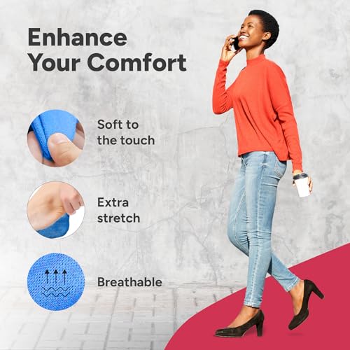 Image of Eedor No Show Socks Women - Low Cut Ankle, Non Slip | Breathable Cotton & Spandex, Flat Boat Line Invisible Socks with Silicone Heel Grips, for Flats, Heals, Loafers