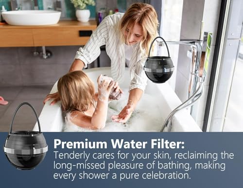 Image of Bathtub Water Filter for Tub with Overflow,2,500 Gallons of Filtration,8 Stages Bath Filter,Remove contaminants,Chlorineand Fluoride,Hardwater Softener,BPA Free(Upgrade Version),Black