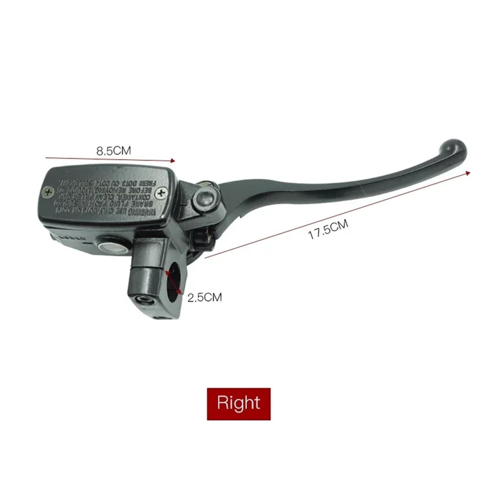 Compatible con Yamaha, Compatible con Honda 22MM | Maestro de freno de 22 mm/25 mm de diámetro con palanca.(Black-22MM)