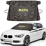 Copertura per parabrezza con stampa matematica scolastica per ghiaccio e neve, misura universale per auto SUV, tessuto Oxford 600D, protezione antigelo