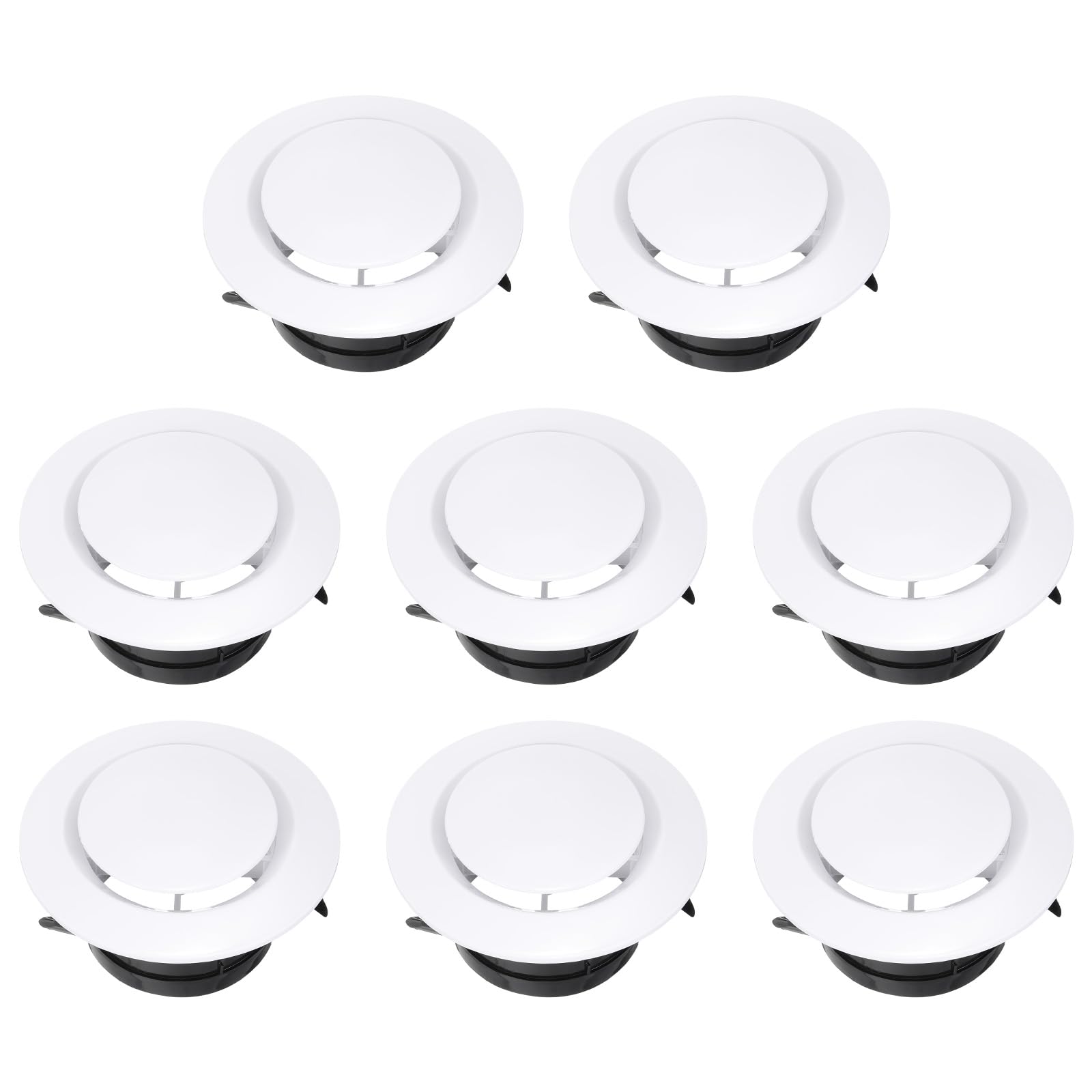 PATIKIL 4 Inch Round Air Vent Cover, 8Pcs ABS Adjustable Soffit Vents, White