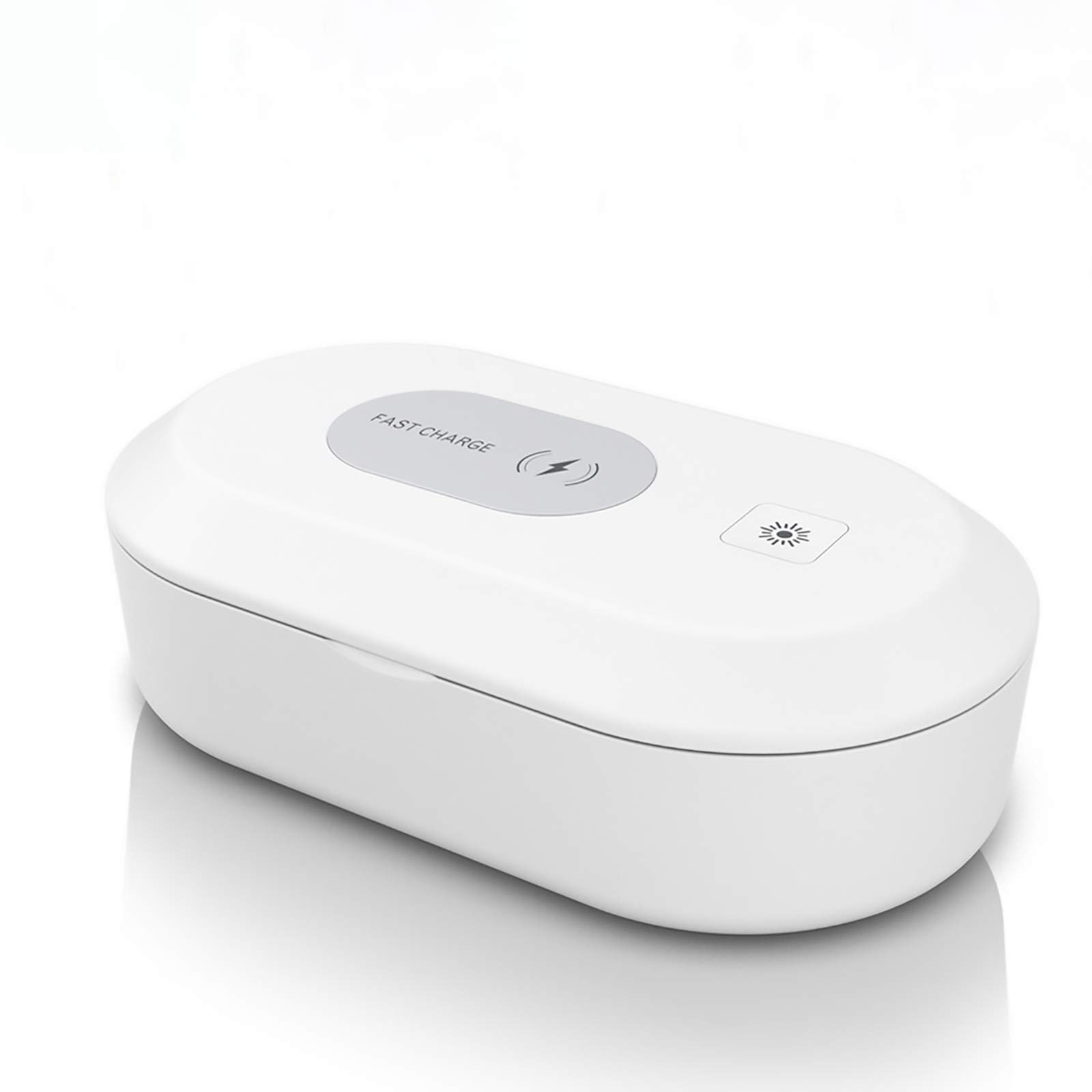 BECROWMEU UV Smartphone Sanitizer Wireless Charger Cell Phone Cleaners 6 UVC Light Watch Jewelry Cleaner Portable Disinfector Box Aromatherapy Sterilizer