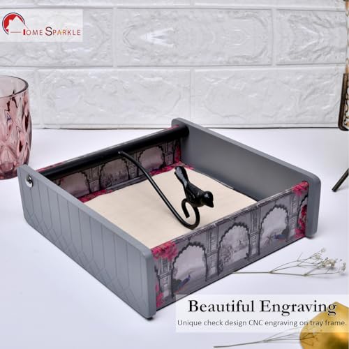 Image of Home Sparkle Napkin Storage 1 Pack | Grey |Table Napkin Holder Tray for Kitchen, Dining, Restaurant & Home Decor | Indoor & Outdoor Use | Stylish & Durable (C6V31)