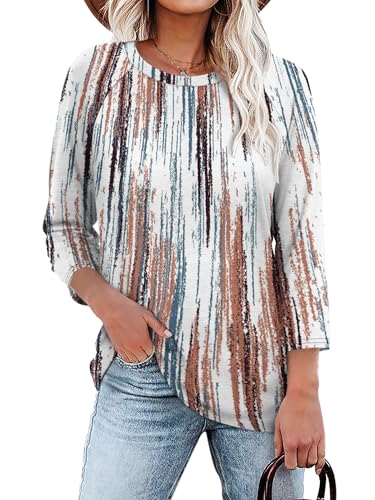 WIHOLL 3/4 Length Sleeve Womens Tops Summer Basic Business Casual Blouses 2025 Fashion3