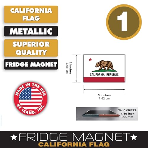 Imán refrigerador bandera California 2x3 pulgadas miniatura 3