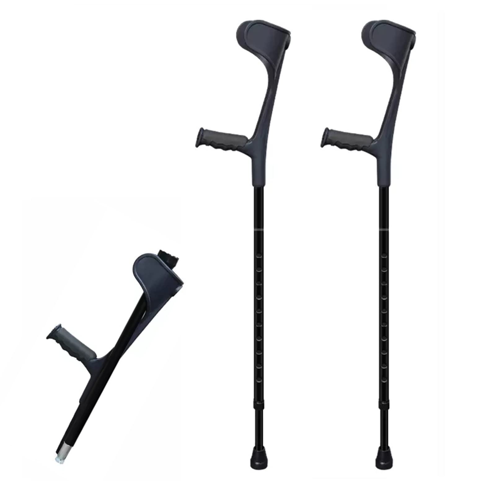 Muletas para Antebrazos, Muletas Plegables para Adultos, Muletas Ortopedicas Caminar para Niños (Color : Zwart, Size : 2COUNTS)