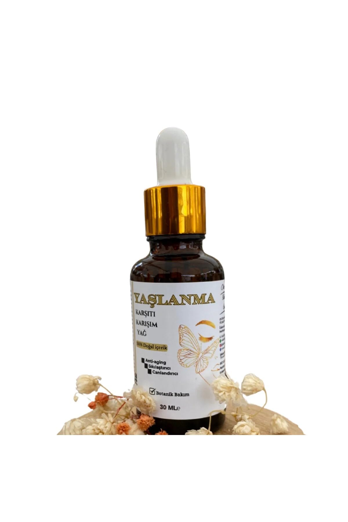 YAŞLANMA KARŞITI YAĞ 30ML (JOJOBA-ÜZÜM-KUŞBURNU-ALOE VERA-CİVAN PERÇEMİ-KANTARON-ÖLMEZ ÇİÇEK-REZENE)