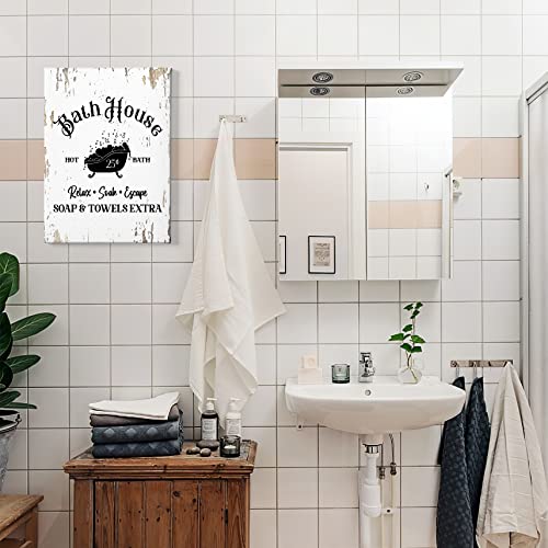 HIWX-Bath-House-Bathroom-Signs-Framed-Canvas-Painting-Wall-Art-Decor-Relax-Soak-Escape-Wall-Art-Artwork-Home-Decoration-For-Living-Room-Bedroom-Bathroom-11×14-Inch HIWX Bath House Bathroom Signs Framed Canvas Painting Wall Art Decor Relax Soak Escape Wall Art Artwork Home Decoration For Living Room Bedroom Bathroom 11×14 Inch