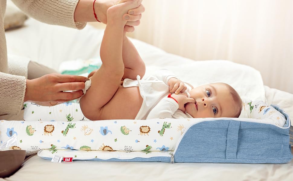 Miniatura 5 de Tumbona para bebé para recién nacido, tumbona portátil transpirable para bebés de 0 a 24 meses, tamaño ajustable, nido de bebé de doble propósito