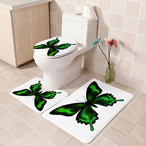 Badematten Set 3 teilig,Toilettenmatte Set,3er Badgarnitur Badezimmer Matte Set Dusch Bade Matte Vorleger Teppich 3D…