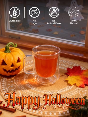 Image of TeeLux Pumpkin Spice Black Tea Bags, Mellow Black Tea with Cinnamon, Cloves, Ginger & Creamy Pumpkin Flavor, Warm & Aromatic, 100 Count