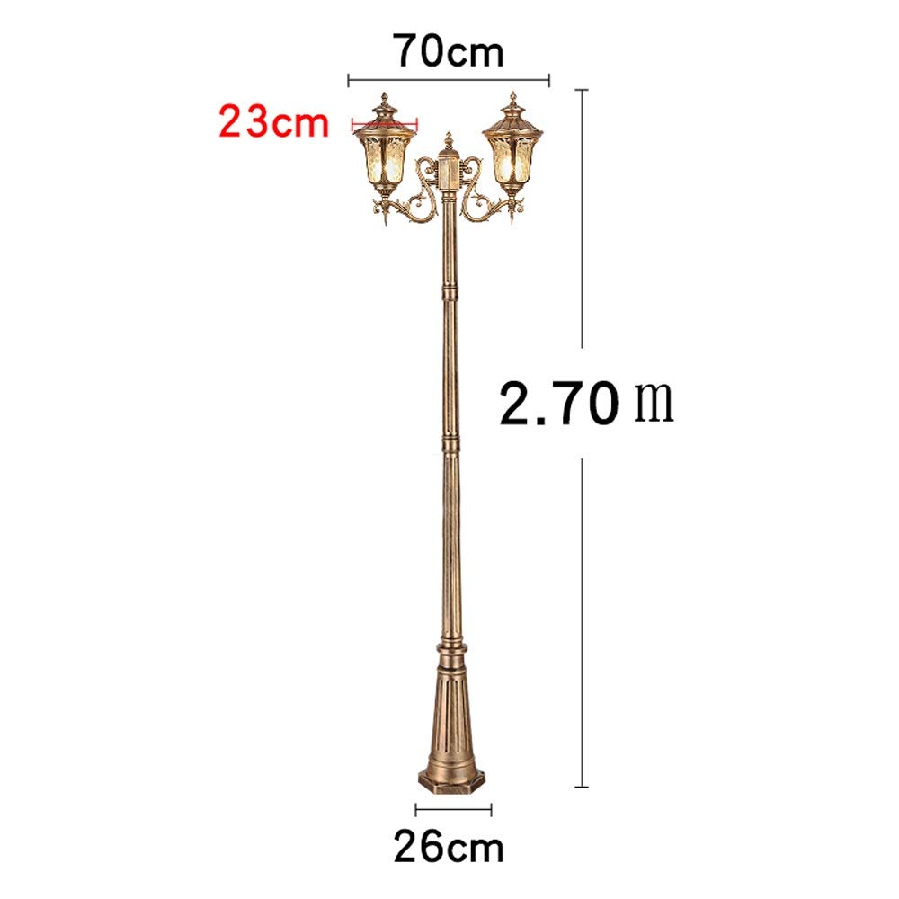 Lampadaire vintage d'extérieur et poteau à 2 têtes IP55 étanche à l'eau Lanterne pilier LED Street Light Walkway Paysage Patio éclairage de table terrasse patio