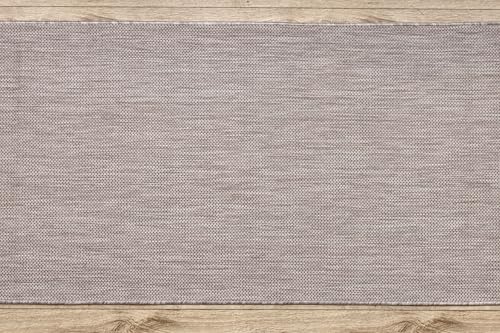 Alfombra de pasillo exterior e interior tejido plano resistente SION beige 70x110 7