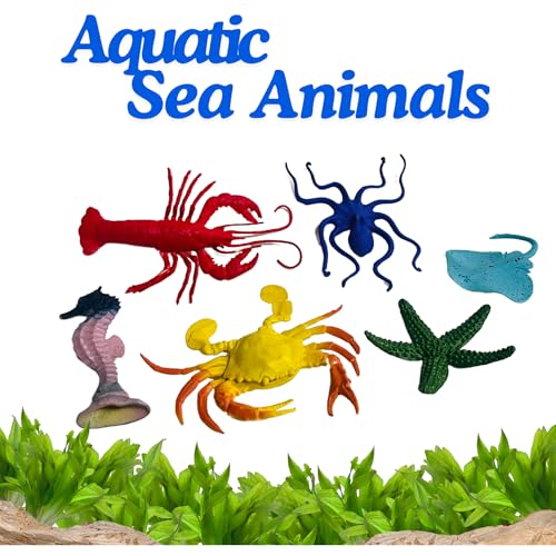 Image of ZESTHOME Aquatic Sea Animal Toy Set | Medium-Sized Marine Creatures for Kids, Jellyfish & Ocean Animals Action Figures | Educational & Fun Birthday Gift for Ages 3+| 6-Piece