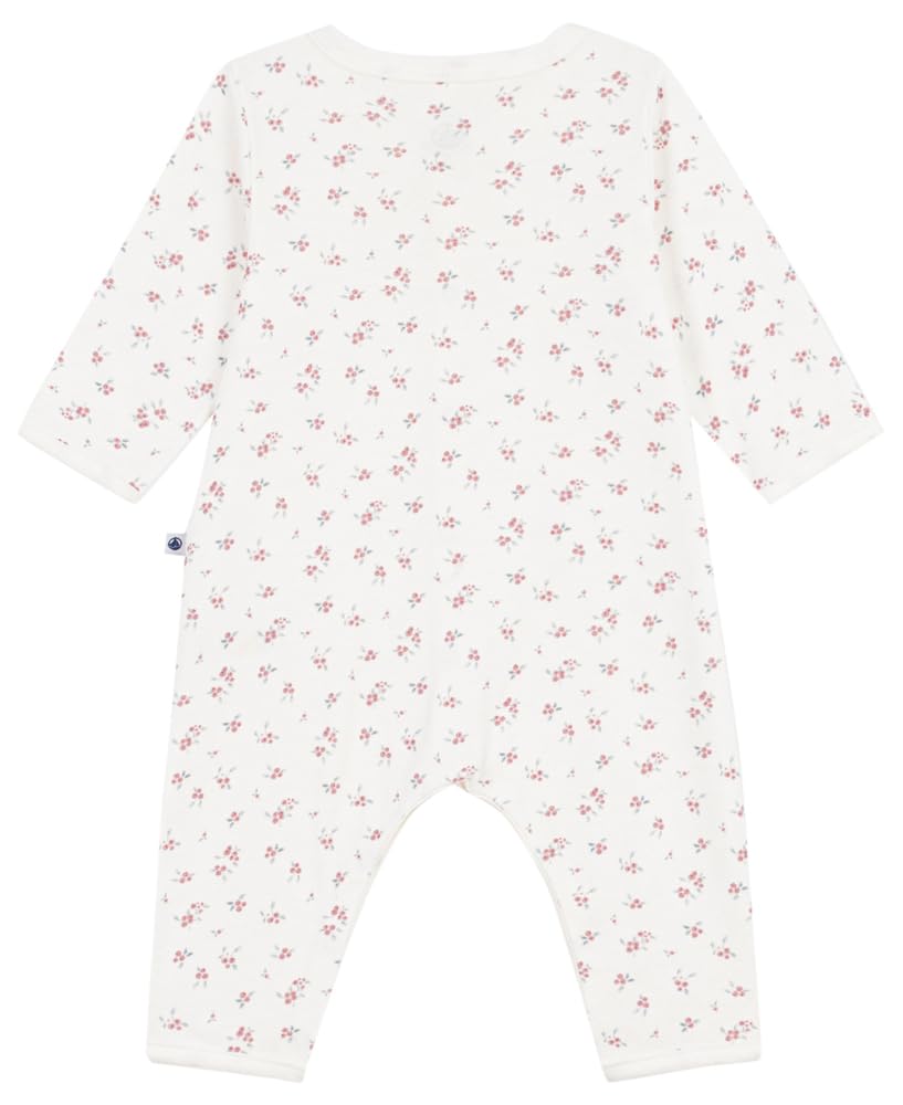 Petit Bateau Baby-Schlafanzug ohne Füße aus Baumwolle mit Blumenmuster