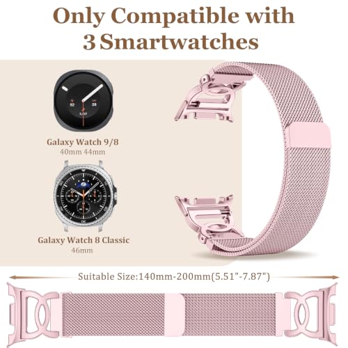Adorve Metal Strap Compatible with Galaxy Watch 9/8 Band 40mm 44mm, Galaxy Watch 8 Classic Band 46mm, Milanese Magnetic No Gap Strap for Samsung Watch Bands for Women with Unique Design by Adorve - Used condition - Image 5