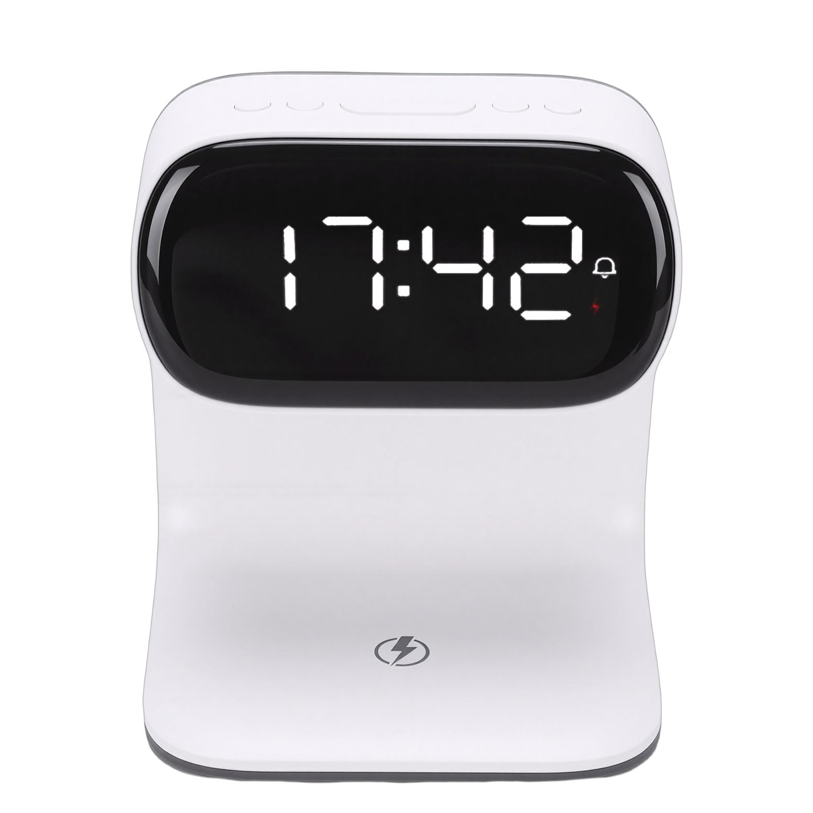 Brrnoo Reloj Despertador Digital con Estación de Carga Inalámbrica, Control Táctil, Pantalla LED y Luz Nocturna de 3 Colores para Dormitorio, Sala de Estar y Mesita de Noche.