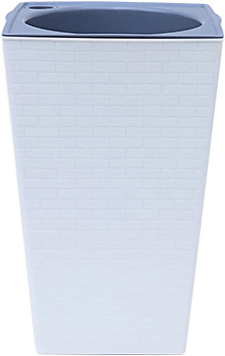 GLOOOB Macetas Patrón de ladrillo Flowerpot imitación Flor de macetas y Tipo Alto for jardinería Plantas en Maceta al Aire Libre Jardineras para Plantas de Interior (Color : Blanc, Size : L)