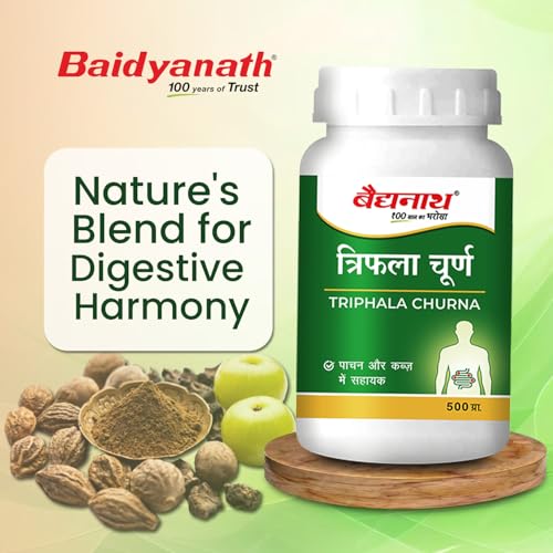 Image of Baidyanath Ayurved Triphala Churna 500g | Supports Healthy Digestive Tract, Helpful in Bowel Wellness, Acidity & Gas Relief