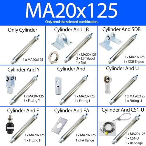 Cilindro neumático MA20 inoxidable para evitar óxido y averías de aire 2