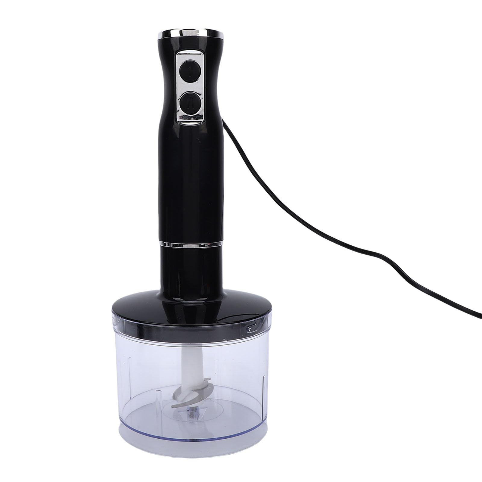 Zanurzeniowy Blender Ręczny, Mocny, Przenośny, Elektryczny Mikser Ręczny ze Stali Nierdzewnej o Mocy 400 W z Kubkiem Rozdrabniacza, miarką, trzepaczką, do Koktajli Zupowych (wtyczka UE)