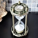 Antike Sanduhr Zeitmesser Stundenglas 30 Minuten Metall-Sanduhr Vintage Messing Weiß Sand Uhr Sanduhr Zeitmesser Glas Timer Für Home - Office-Schreibtisch Vintage Sanduhr