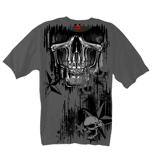 Hot Leathers Hardcore Teeth Short Sleeve Tee (Charcoal, XXX-Large)