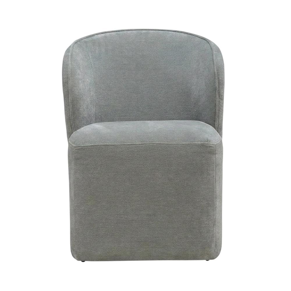 Solid Wood Upholstered Dining Chair with Castors by Starlight Canyon Home – Solid Hardwood,Plywood, Grey