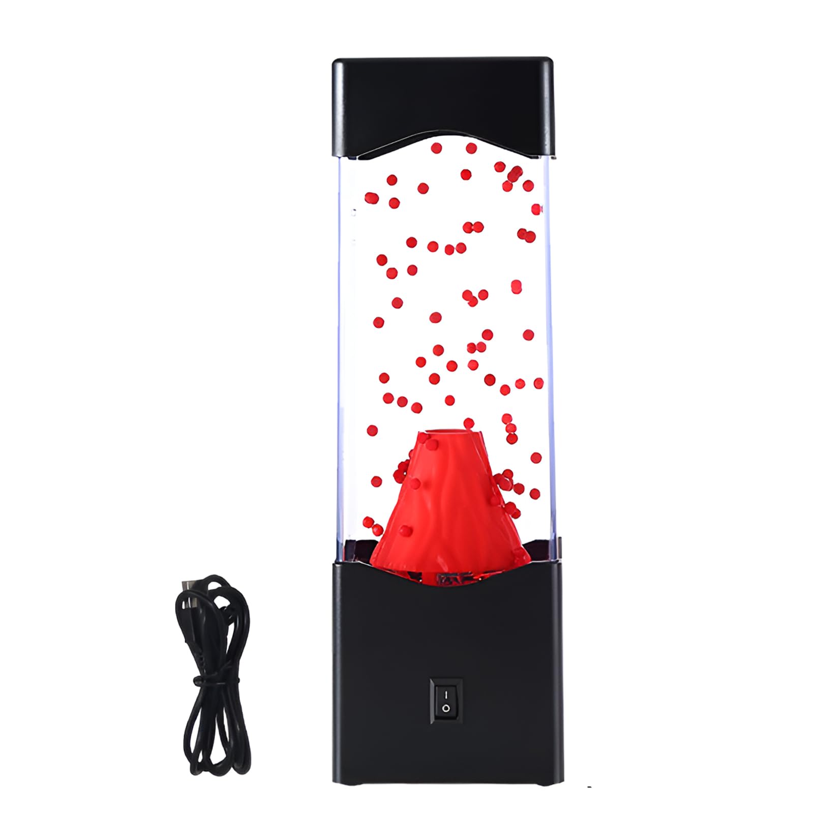 Syfunlv Lavalampe,Roten LED Vulkan Nachtlicht,Aquarium Nachttischlampe,USB Desktop Schlaf Lichter,Kreativität Stimmungslicht,für Innenbereich Zuhause Schlafzimmer koration Geschenke (Stil 2)