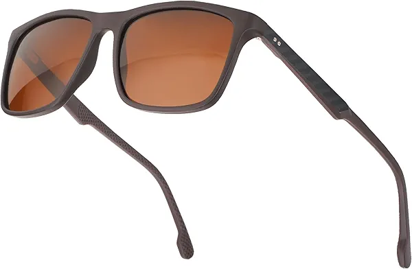 VEQINIKA Men's Polarized Sunglasses UV400 Protection Carbon Fiber Frame Aviator Style for Driving Fishing Golf