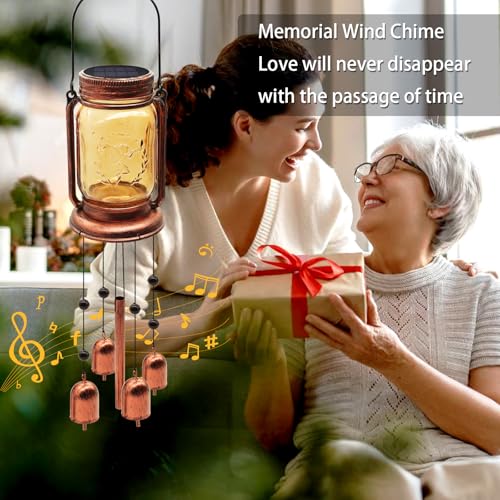 Vcdsoy Solar Wind Chime For Outside- Halloween Solar Mason Jar Wind Chime thumb #3