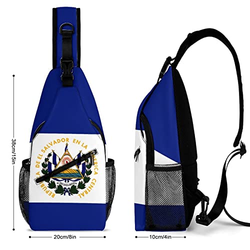 El Salvador Flag Sling Backpack Print Shoulder Chest Bag Crossbody Bag Travel Daypack for Women Men2