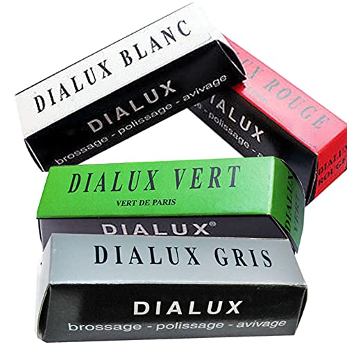 Dialux Metal Polishing Compound White, Green Grey and Red 4oz 1/4b Package 4 Bars