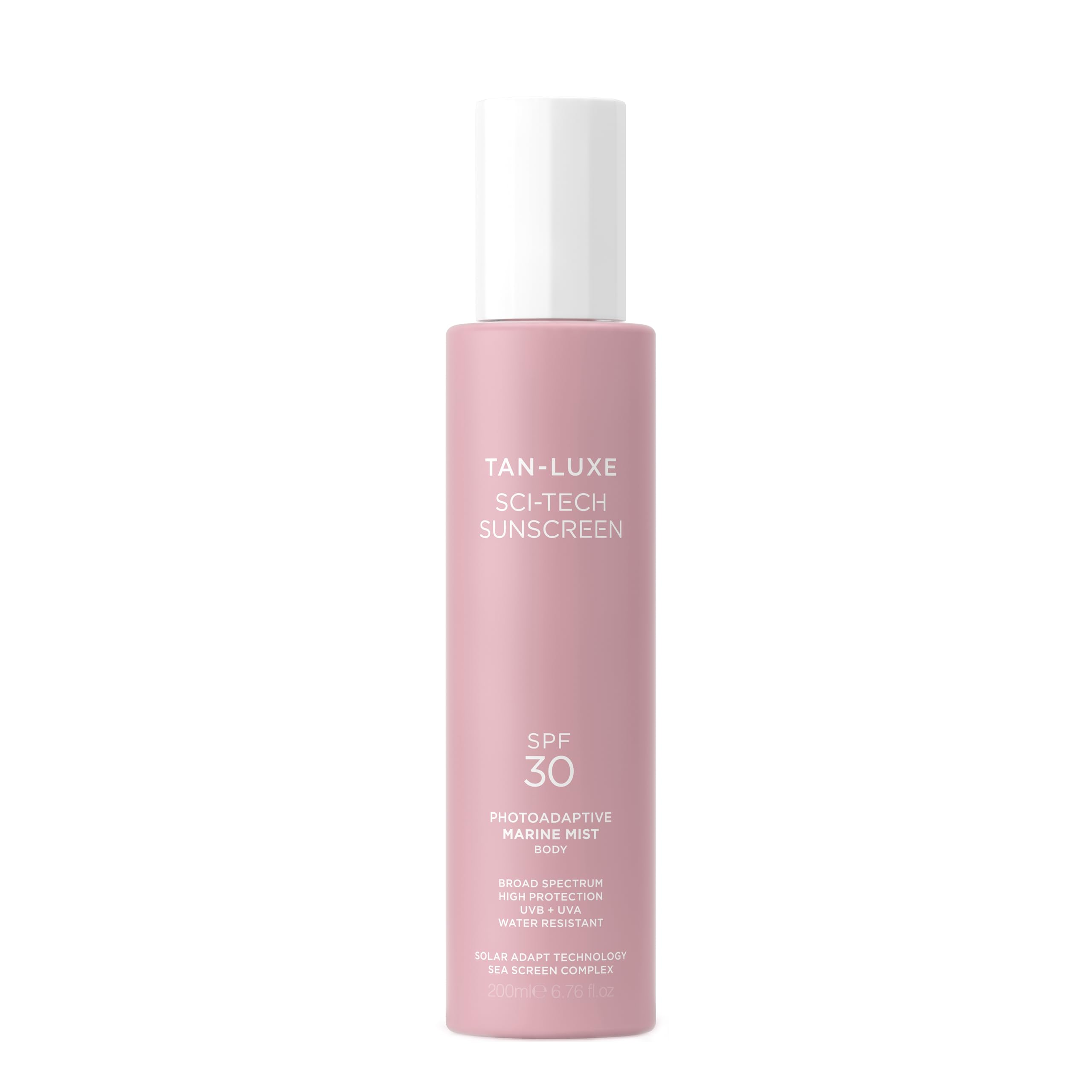 Tan-Luxe Photo-Adaptive Body Mist SPF 30 – Clear Fast-Drying Sunscreen Spray with UVA/UVB Protection, Sea-Screen Complex & Solar Adapt Tech – Water-Resistant, Non-Greasy, 200ml