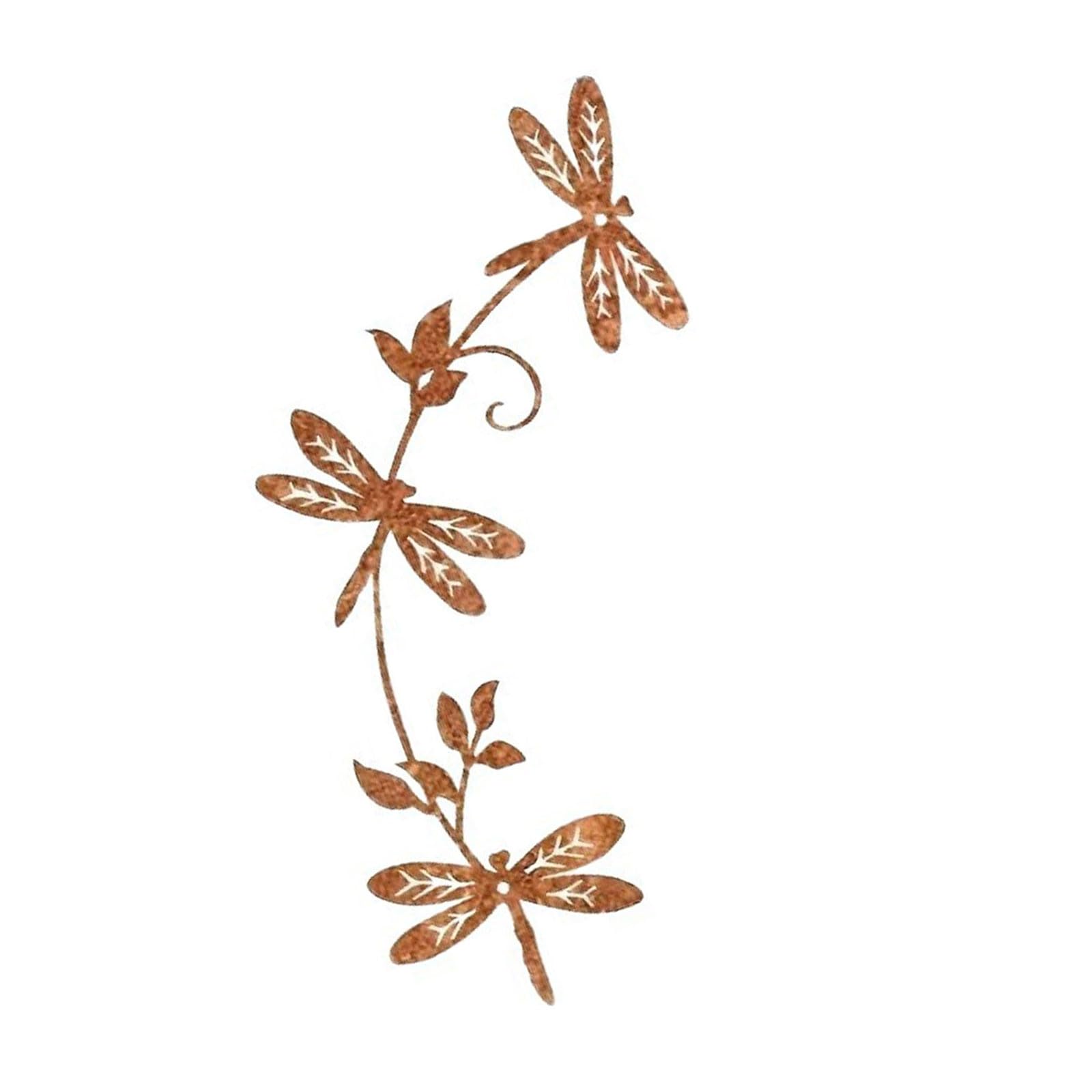 3D Metal Dragonfly Wall Art Hanging Decoration Wrought Iron Wall Hanging Sculpture Garden Home Party Decoration Artistic Iron Dragonfly Statue