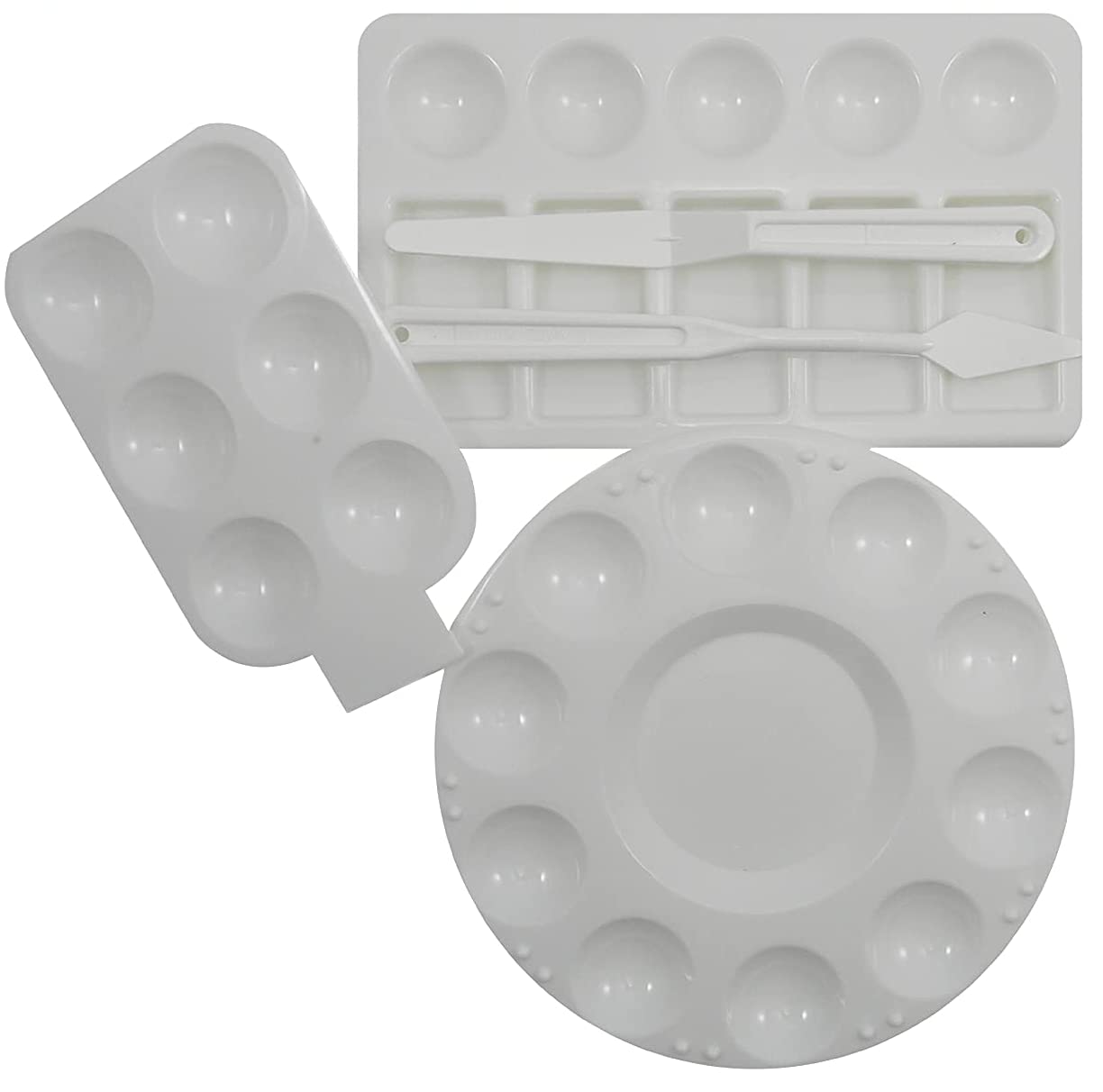 Painting Palette & Knife Set 5 PC Assorted for Acrylic, Watercolor