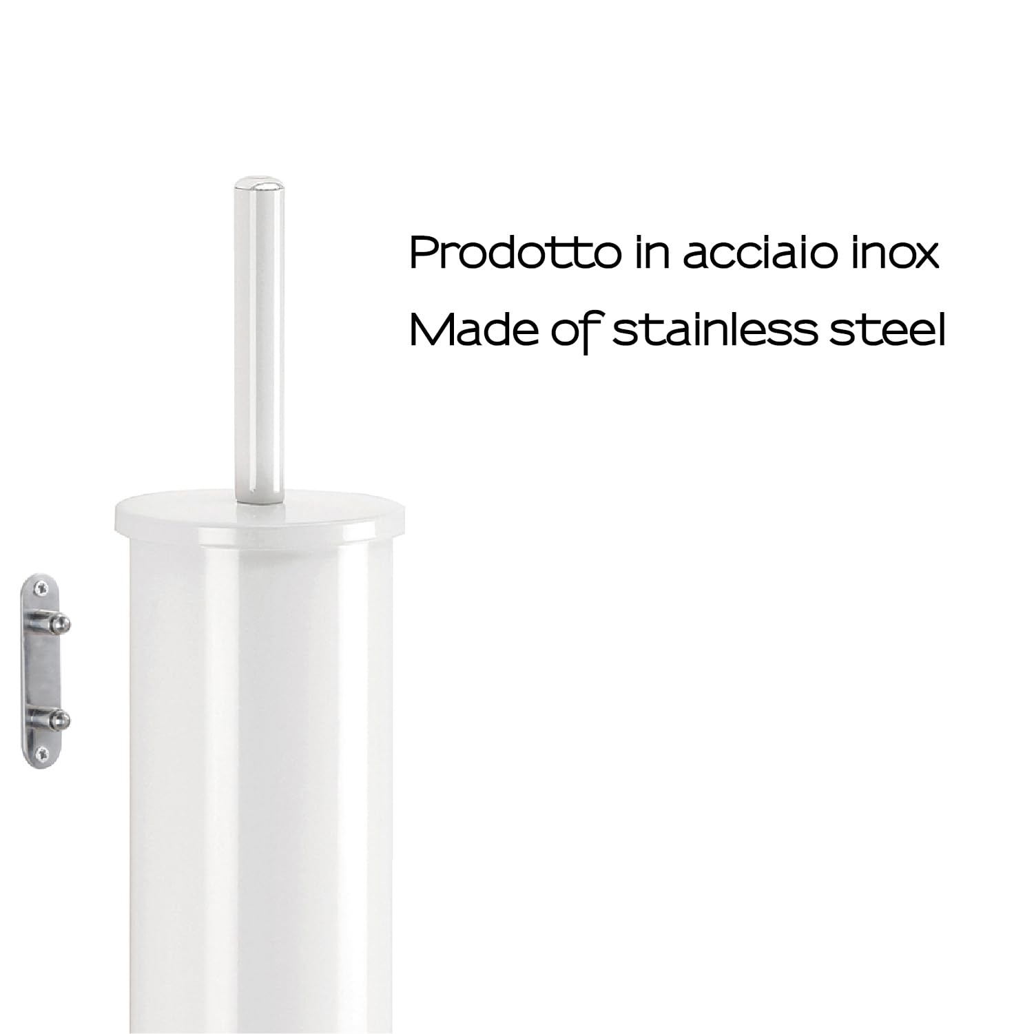 Gedy Flip Wall Toilet Brush Holder White, 9,1x10x37,7cm - Image 3