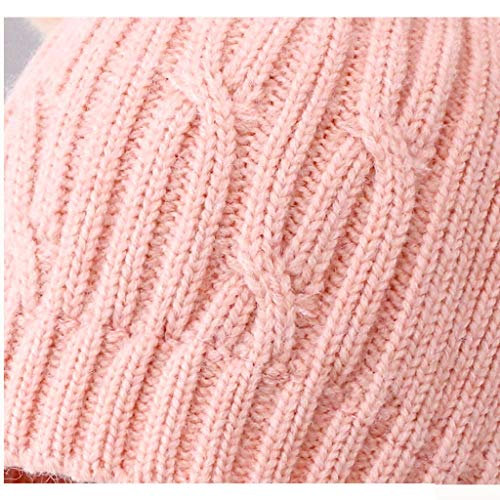 Toddler Infant Baby Boys Girls Cotton Lined Knit Kids Hat With Earflap Winter Hat Outdoors Cap (Color : Pink, Size : 3-24 Months) #TOP2