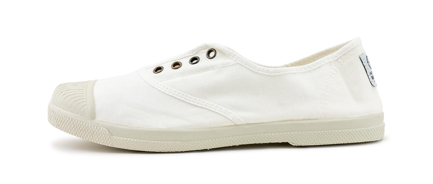 Natural World Eco - Zapatillas Mujer Casual de Algodón Orgánico - Sneakers Sostenibles con Suela de Caucho Natural - Veganas - Fabricadas en España - Blancas - Modelo 102
