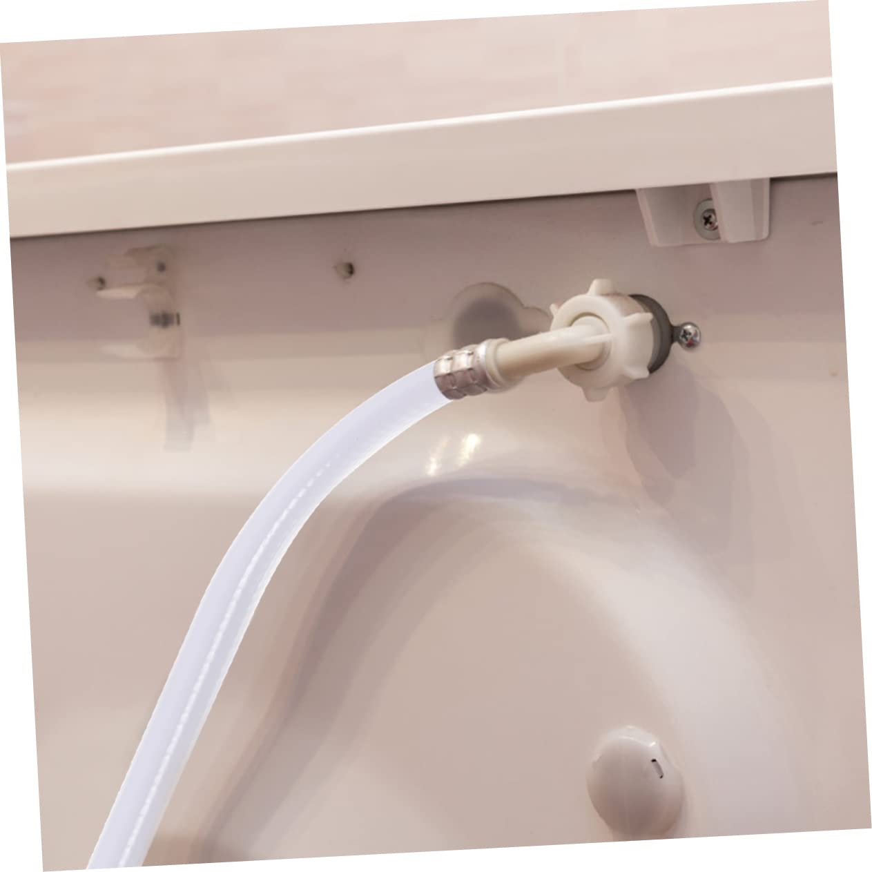 Manguera de Entrada para Lavadora 2m, Juego de 2 Piezas | Pvc Blanco Cabeza de Acero Inoxidable, Unión en Ángulo 90°, Flexible y Gruesa
