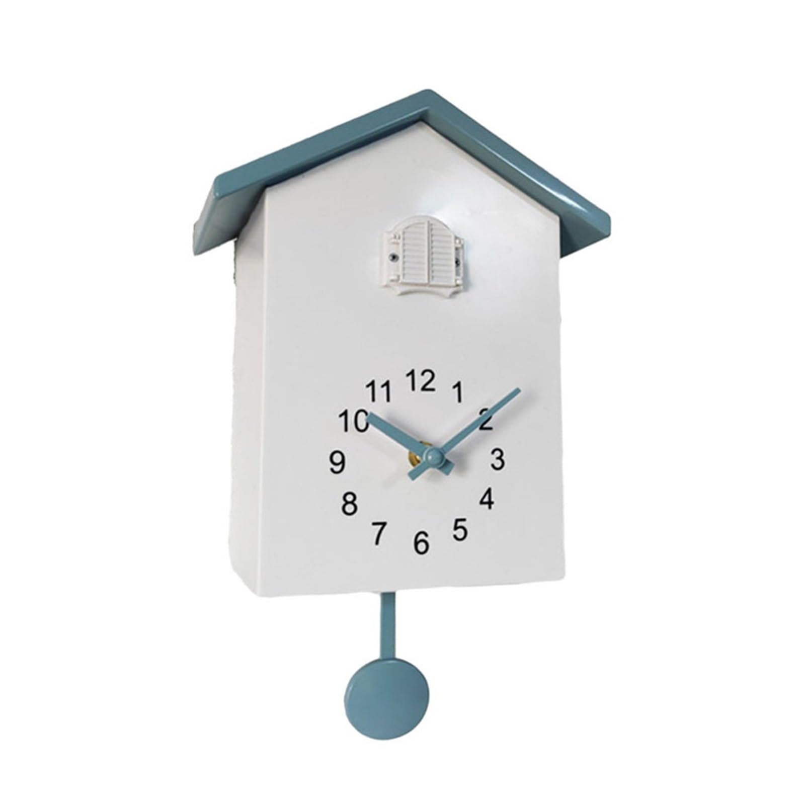 GOXQIT 1 Pcs Cuckoo Clock With Chimer Sound Clocks With Pendulum Birds House Battery Powered Home Living Room Kitchen Wall Decoration For Living Room(White Grey)