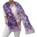 Artistic Hand Painted Long Silk Scarf for Women Fashion Boho Wrap Floral Patterns Trendy Purple Pink Neck Scarfs Unique Designer Shawl Womens Birthday Gift Mother Day Gift Handmade Gifts for Her