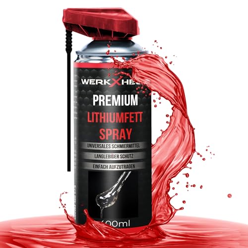 WerkXheld Schmierfett-Spray 400ml | Hochwertiges Mehrzweckfett Sprühfett Polfett Lithiumfett & Lagerfett | Ideal als Fließfett für Fenster Türen Scharniere Industrie Haushalt Auto & Fahrrad