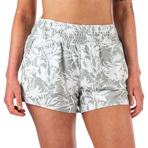 Women's Smocked Waist Swim Coverup Short (Matcha Floral)