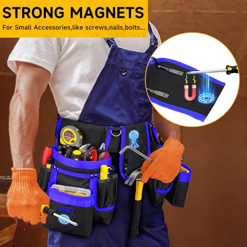 Tool Belt with 4 D-Rings and Magnets
