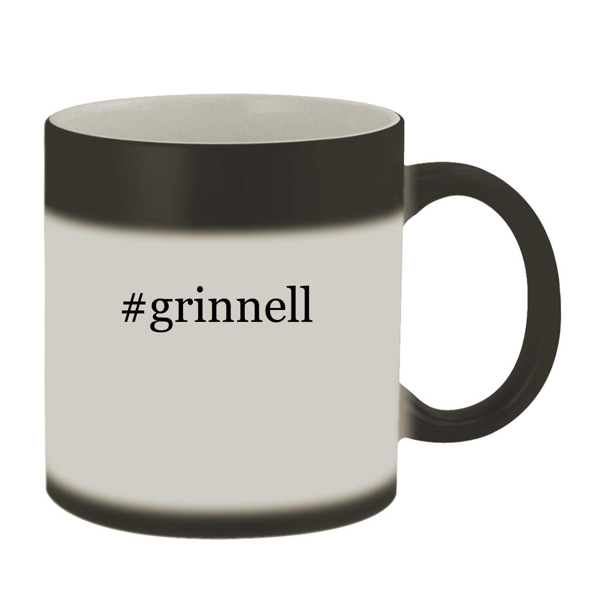 #grinnell - Ceramic Hashtag Matte Black Color Changing Mug, Matte Black