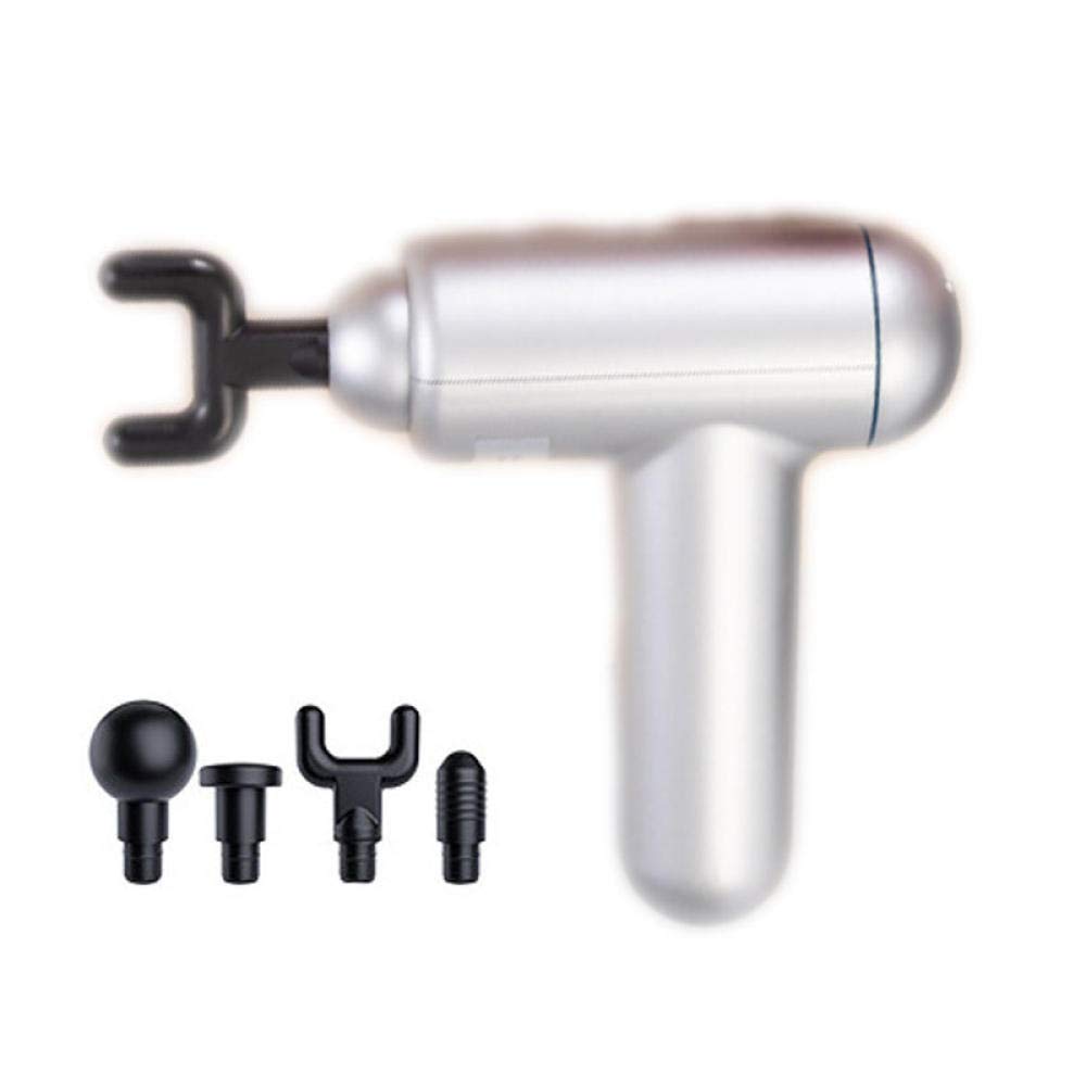 Pistolet do masażu sportowcy ulga w bólu relaks, elektryczny mini pistolet do powięzi, wibracyjny pistolet do masażu mięśni-czerwony, super cichy silnik bezszczotkowy (srebrny)